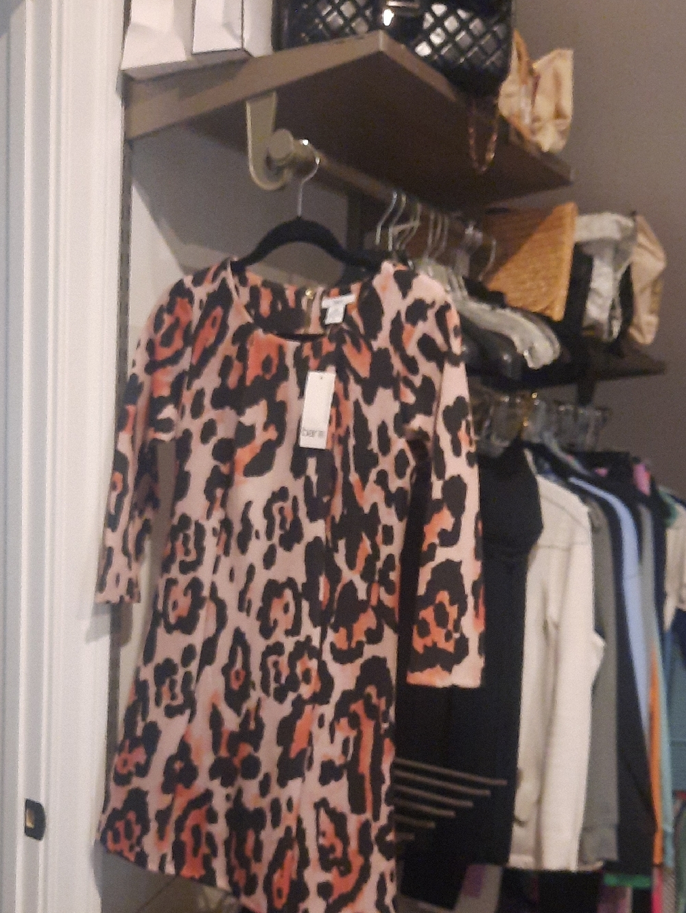 Bar III Black and Copper Animal Print Mini Dress